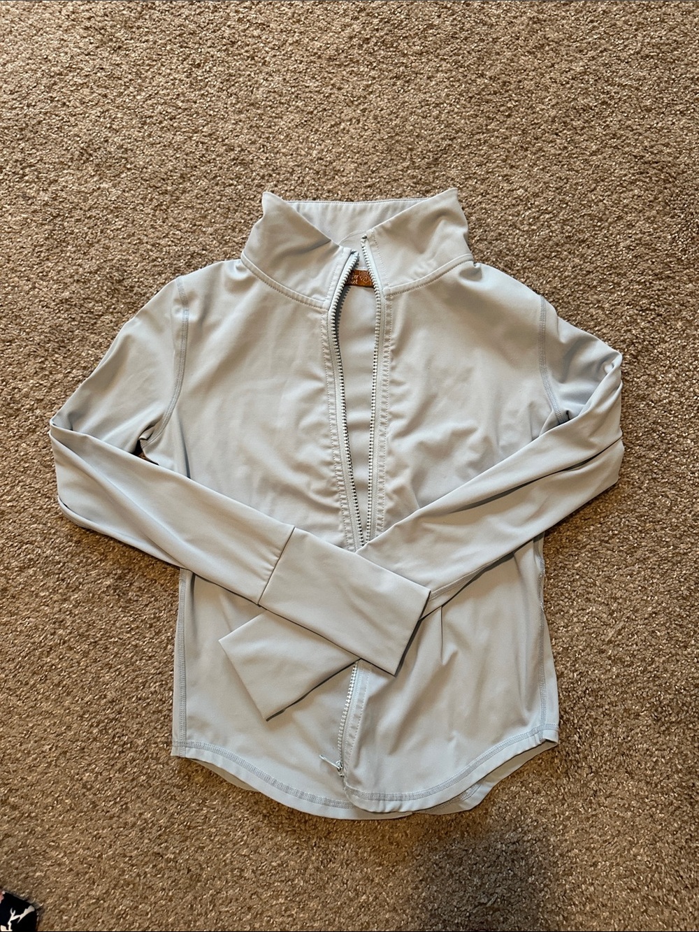 Light Gray Zip-Up Performance Hoodie